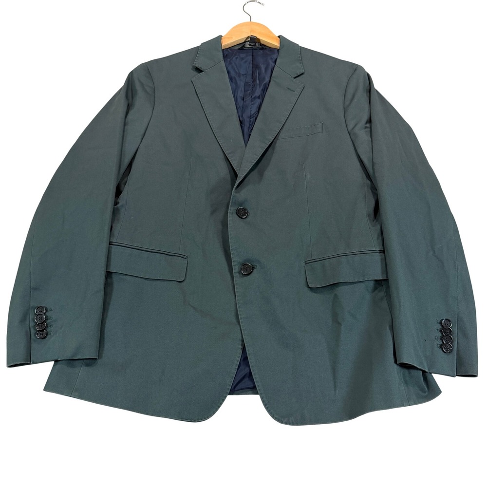 Banana Republic Mens 42S Slim Fit Rapid Movement Blazer Green Cotton Stretch